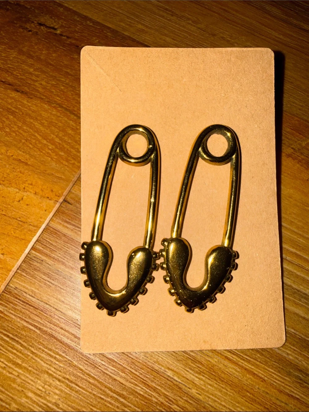 Gold Safety Pin Drop Earrings - Women Jewelry NWOT